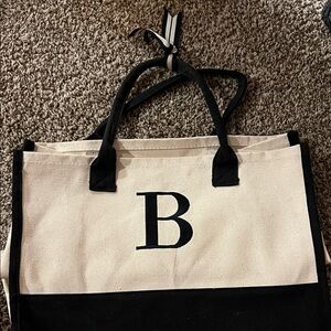 Black and Cream Tote Bag